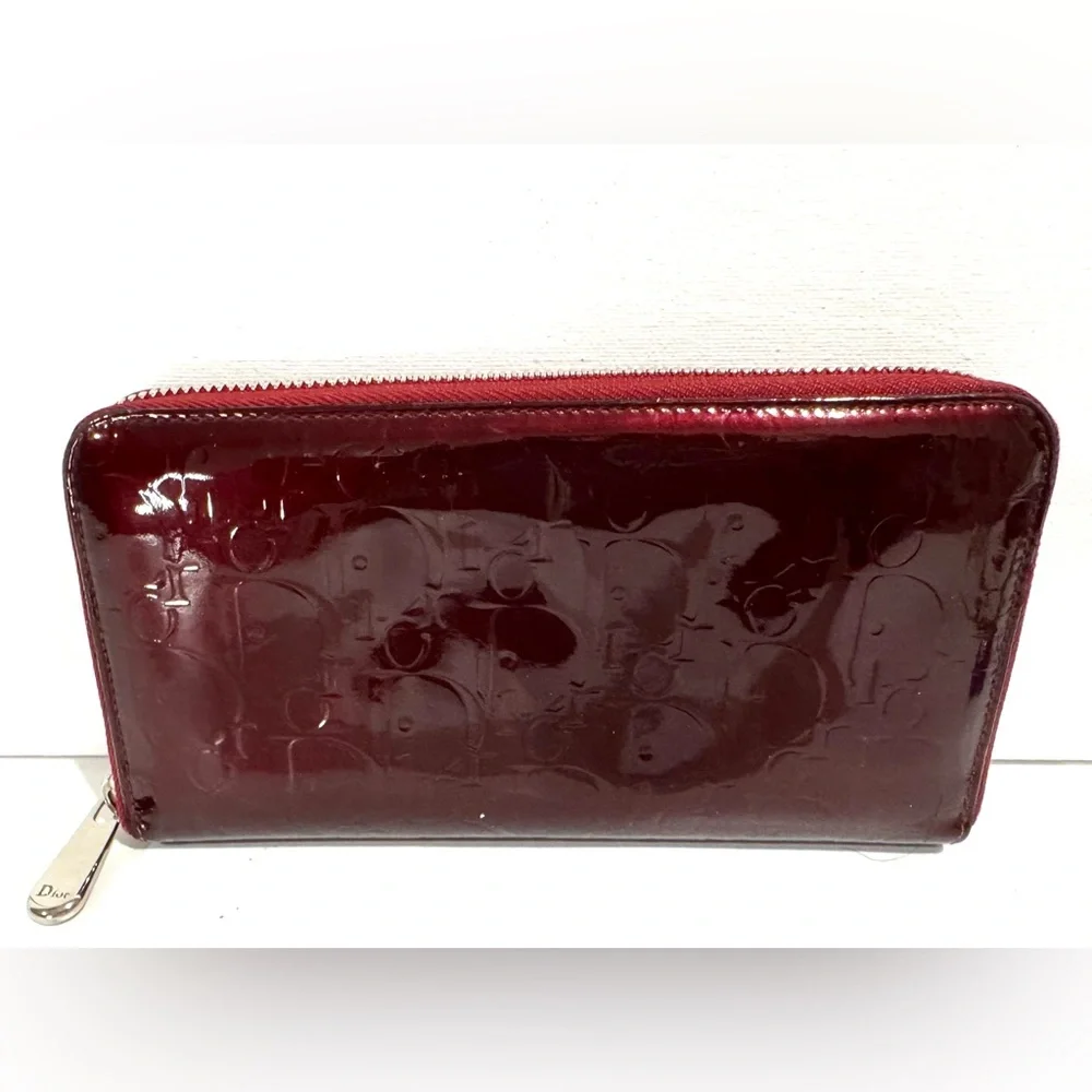 Dior Patent Leather Continental Wallet with Diorissimo Pattern